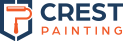Crest Painting Logo with Paintroller in Shield Icon and Company Name